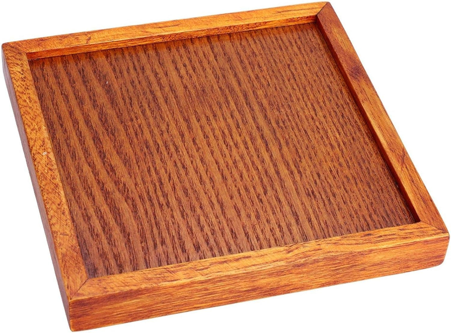 Wooden Serving Tray, Wood Tray Cheese Plates Fruit Platters for Tea Coffee Food Items and Hold Kitchen Ware(16.5 X 16.5 X 2 Cm / 6.49 X 6.49 X 0.78 Inch)