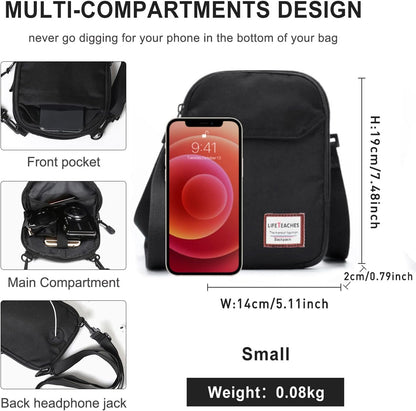 Mini Crossbody Bag Shoulder Bag for Men, Small Messenger Satchel Bag for Women