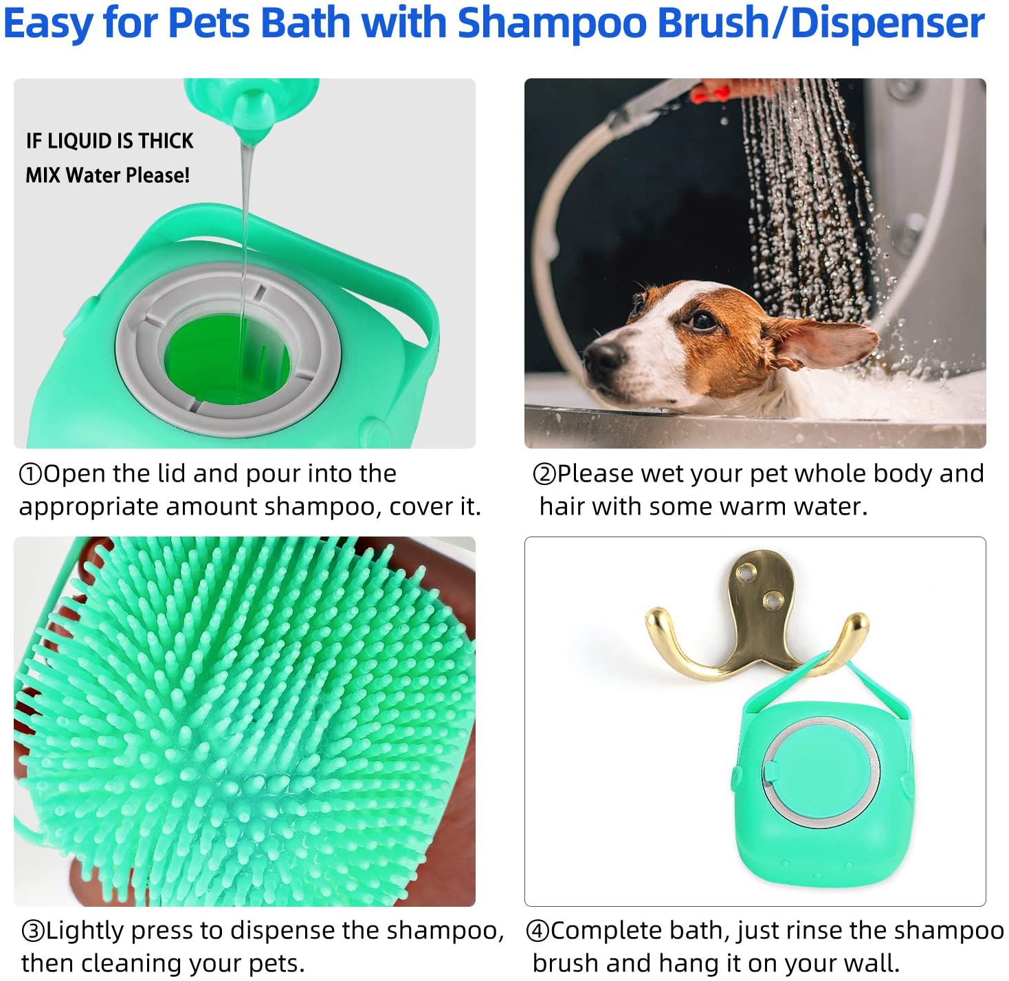 Pet Massage Silicone Bath Brush | Shampoo Massager Brush | Just Flushz