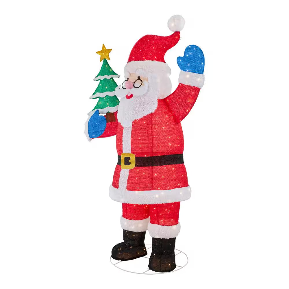 8 Ft. Yuletide Lane Giant-Sized LED Collapsible Santa Holiday Yard Decoration Y14