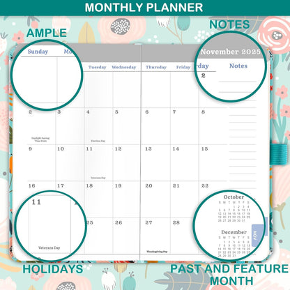 2025 Pocket Planner/Calendar - Weekly & Monthly Pocket Planner 2025, JAN 2025 - DEC 2025, 6.3" X 3.8", with Pen Holder, Inner Pocket