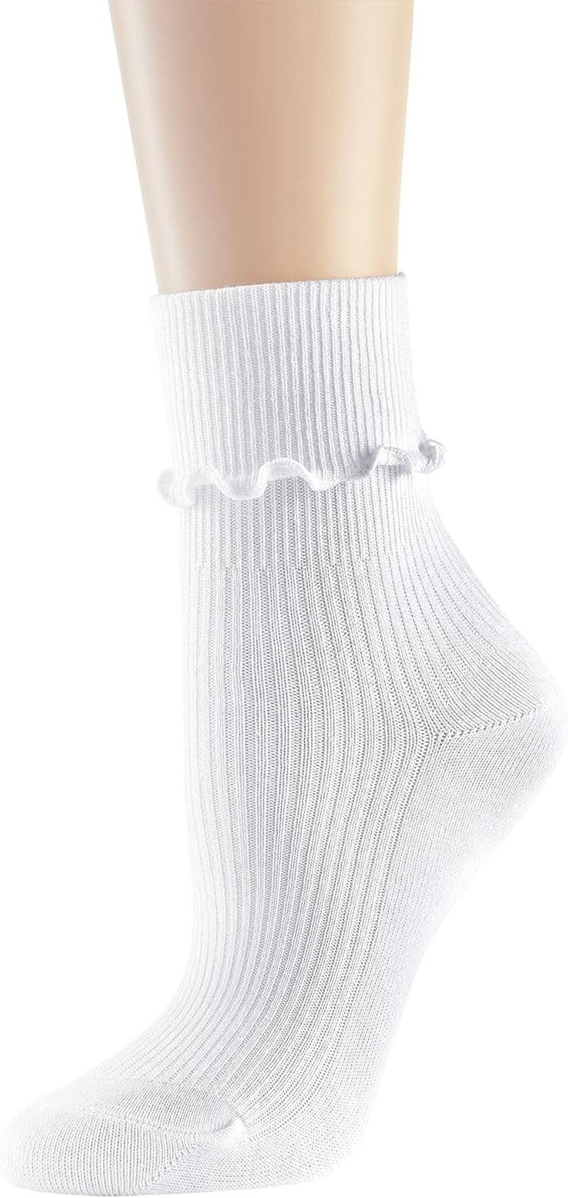 Womens Socks Cute Ruffle Socks Cotton Turn-Cuff Frilly Crew Socks Slouch Casual Socks for Women