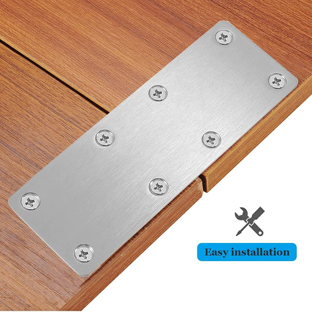 8 Pcs Flat Mending Plate Stainless Steel Flat Bracket 5.5 X 1.97 Inch Metal Straight Bracket Repair Joining Brace for Wood, with Screws