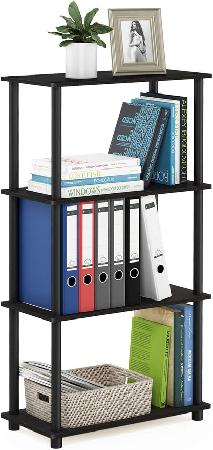 (99557EX/BK) Turn-N-Tube 4-Tier Multipurpose Shelf Display Rack - Espresso/Black