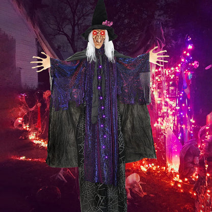 Halloween Animated Props for Halloween Party, Haunted House, Indoor Outdoor Decorations (Hanging Witch)