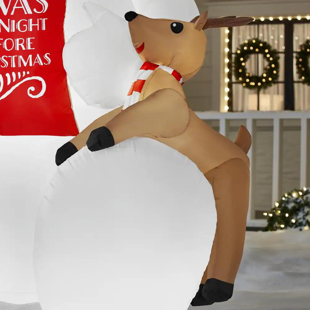 9 Ft. Giant-Sized LED Polar Bear Reading to Friends Christmas Airblown® Inflatable