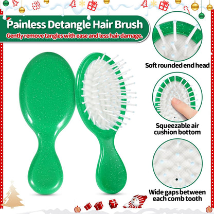 12 Set Hair Brush for Christmas Gifts - Mini Travel Hairbrush for Dry Wet Hair Detangle Hair Brush for Girls Boys Women Men Operation Christmas Child Bulk Items Stocking Stuffers Gift