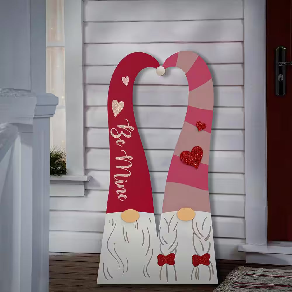 36" Valentine'S Gnome Couple Porch Decor