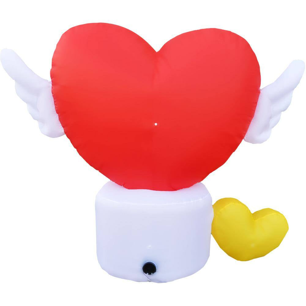 5 Ft. Light up Valentine'S Day Flying Hearts with Wings Inflatable