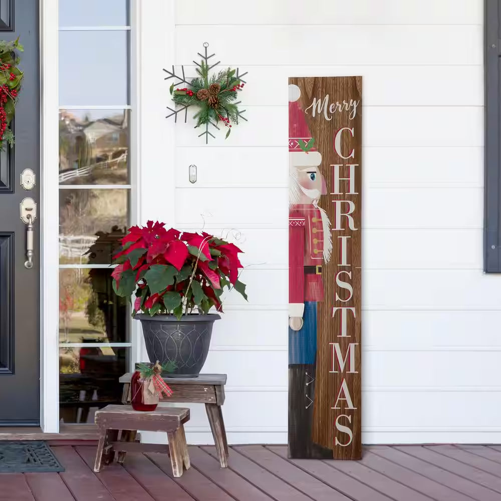 60 In. H Wooden Christmas Nutcracker Porch Sign (KD)