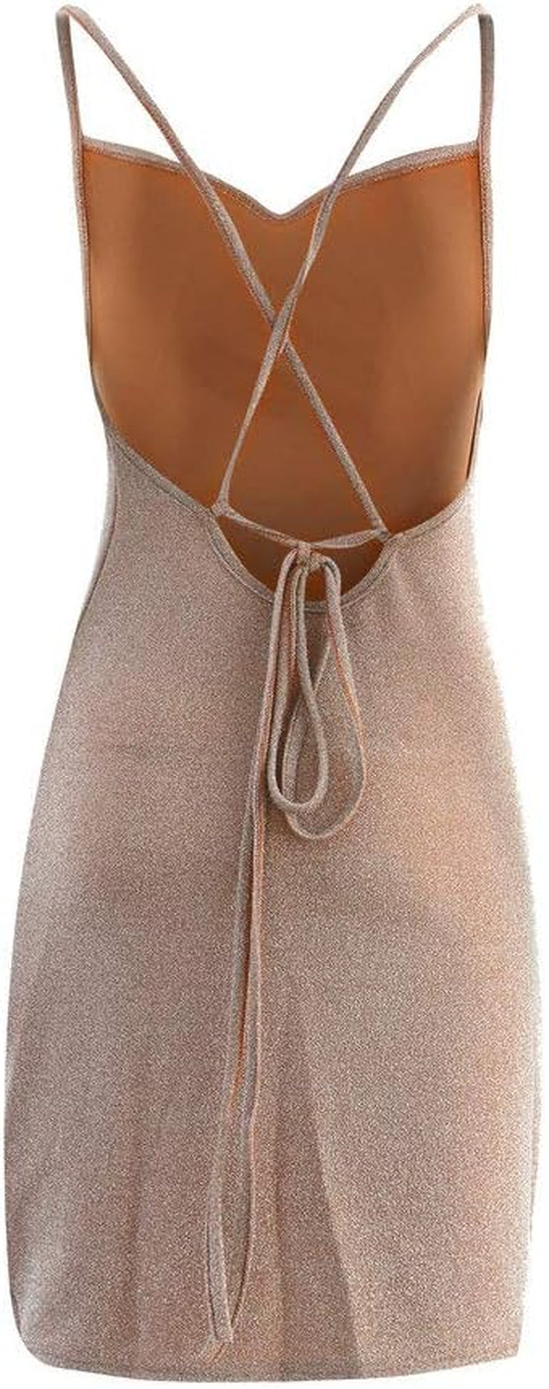 Women'S Sexy Glitter Spaghetti Strap Mini Party Dress