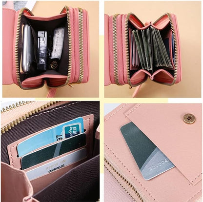 Anti-Theft Leather Bag,Small Crossbody Cell Phone Purse Wallet for Women,Rfid Block Phone Purse Crossbody with Shoulder Strap