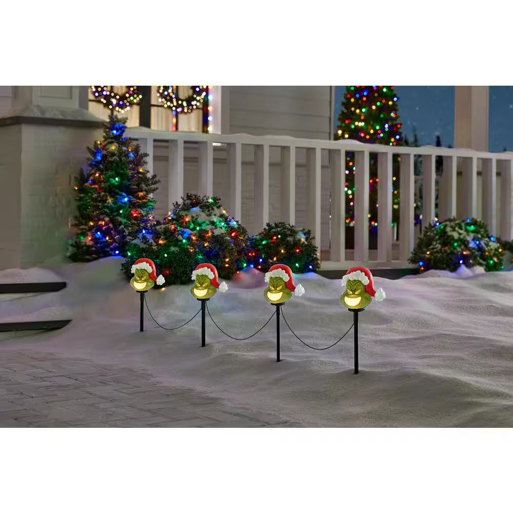 Christmas Grinch Battery-Operated Pathway Stakes (4 Count)