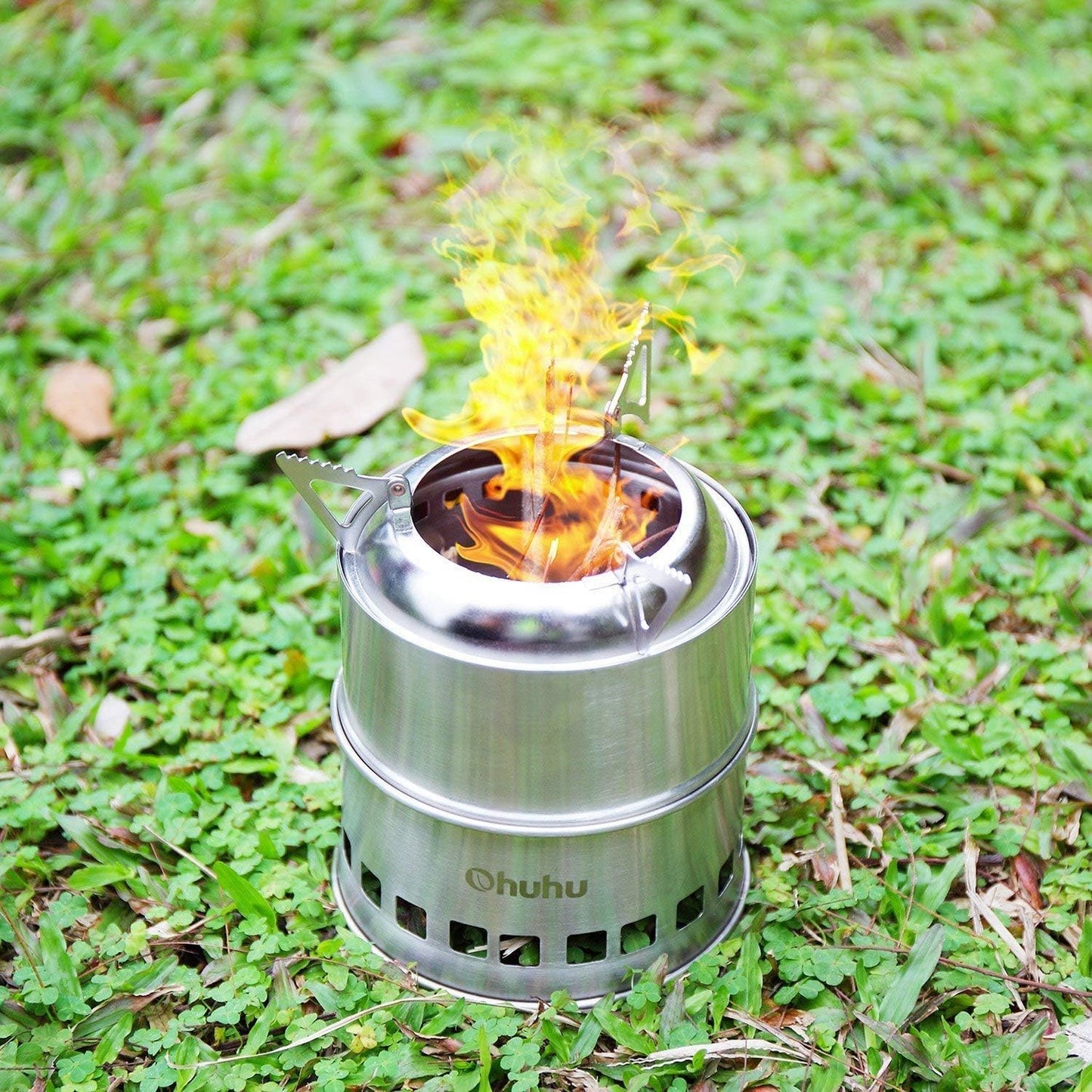 Camping Stove,  Camp Stove Wood Burning Stove Stainless Steel Stoves Mini Portable Stove for Camping Picnic BBQ Backpacking Hiking Survival Emergency Cooking Outdoor with Grill Grid Carry Bag