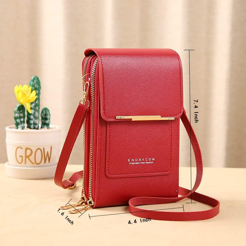 Anti-Theft Leather Bag,Small Crossbody Cell Phone Purse Wallet for Women,Rfid Block Phone Purse Crossbody with Shoulder Strap