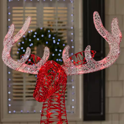 6 Ft. Red LED Metallic Buck Holiday Yard Decoration