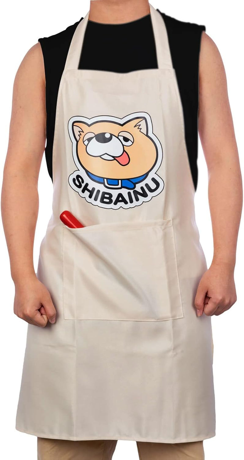 the Way of the Househusband Apron - Anime Gokushufudo Cute Shiba Inu Printed Cooking Cosplay Costume