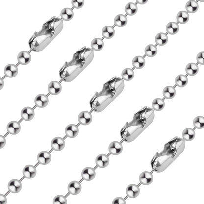 Beaded Pull Chain Extension with Connector, 20 Feet Beaded Roller Chain with 30 Connectors for Ceiling Fan Light Lamp (3.2Mm, Silver)