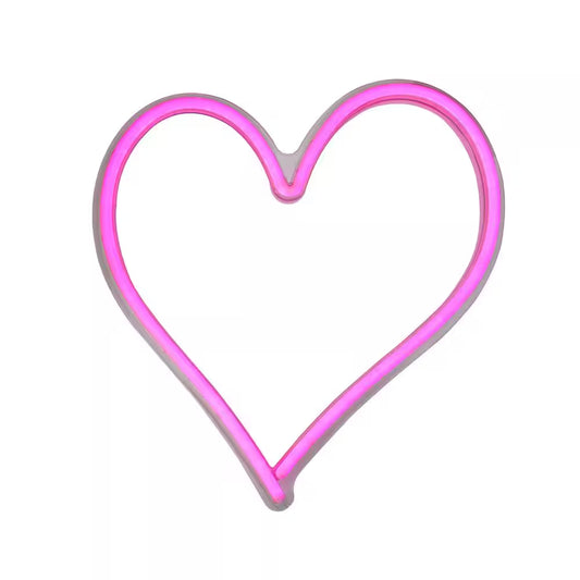 13.5 In. Neon Style LED Lighted Valentine'S Day Heart Window Silhouette Sign