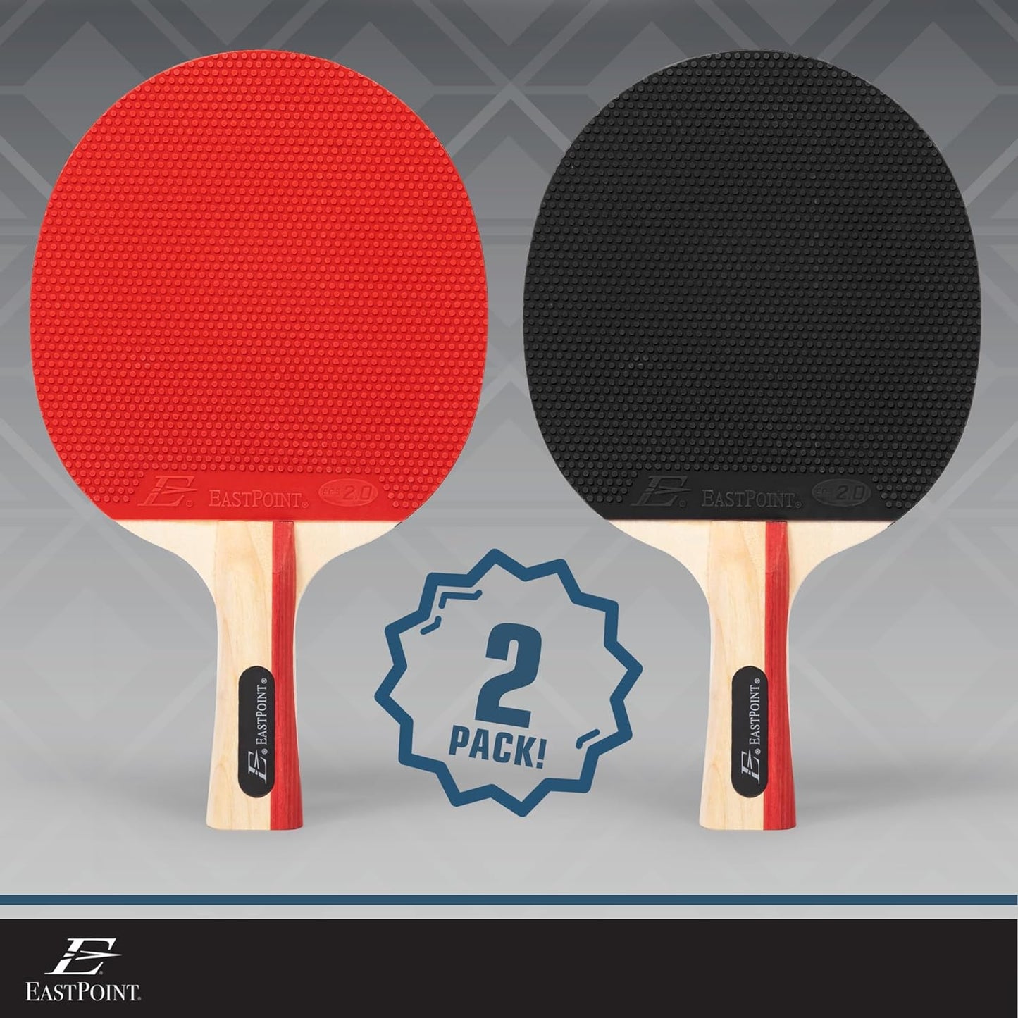 2 Player Table Tennis Paddle Set - Includes 2 Pip-Out Ping Pong Paddles