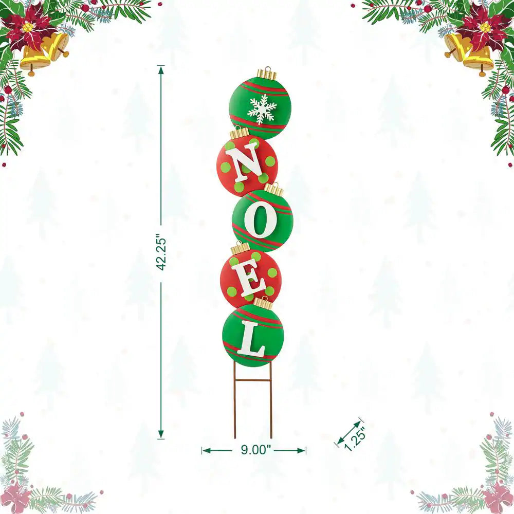 42 In. H Metal NOEL Ornament Christmas Yard Decor Yard Stake or Wall Decor