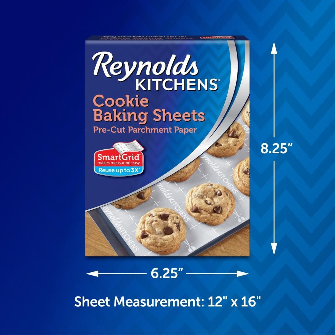 Kitchens Cookie Baking Sheets, Pre-Cut Parchment Paper, 22 Sheets (Pack of 1)