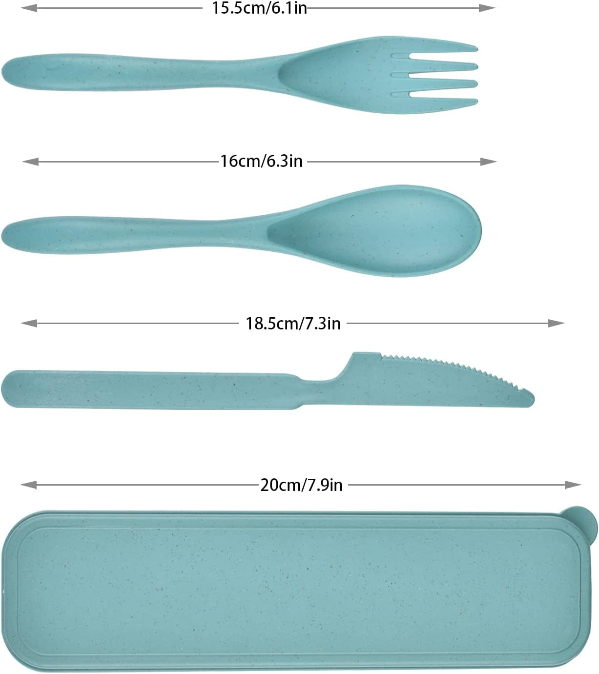 Reusable Wheat Straw Cutlery with Case, Portable Dark Utensils Set for Adults, Tableware Camping Cutlery Set for 4 People, Travel Utensils Set for Kitchens, Dishwasher Safe