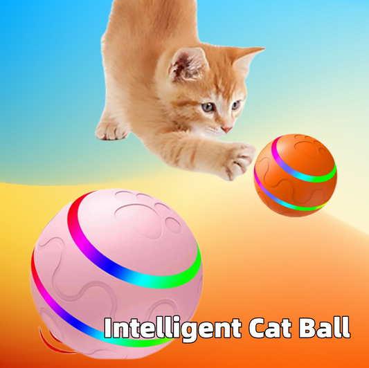 Interactive Cat Toys Ball with LED Light | Rotation Ball | Just Flushz