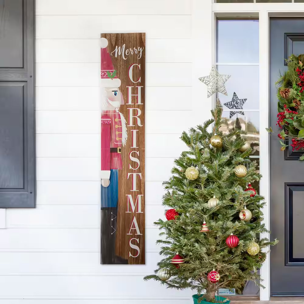 60 In. H Wooden Christmas Nutcracker Porch Sign (KD)