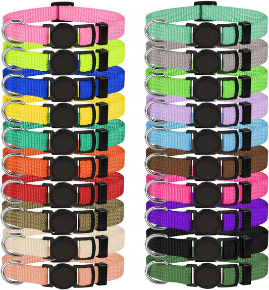 20 PCS Puppy Collars,Puppy Collars for Litter,Puppy Collars for Small Puppies,Nylon Breakaway Puppy ID Collars Whelping Collars Litter Collars(S)