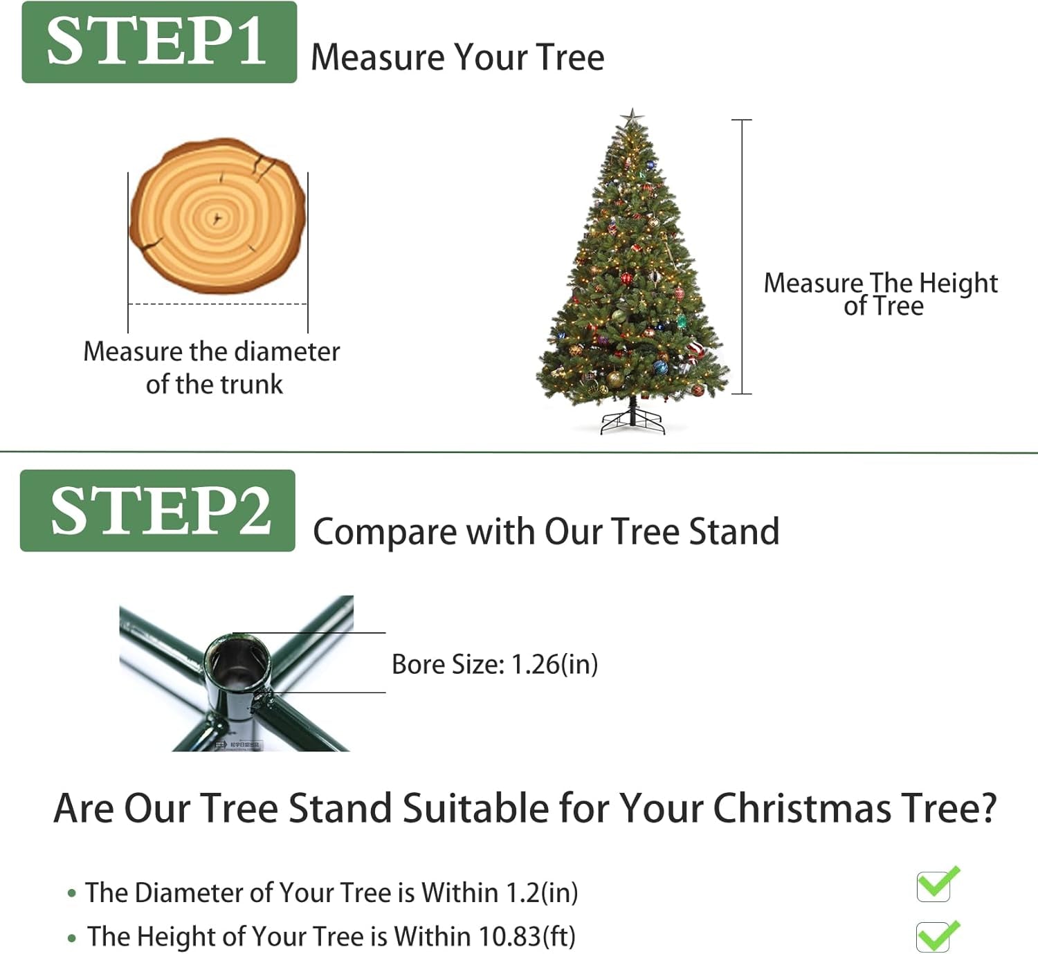 Christmas Tree Stand, 40Cm Portable Iron Metal Christmas Tree Stand for 0.5"-1.57" Tree Pole, Christmas Tree Base Stand Foldable Metal Universal Tree Stand for Xmas Tree