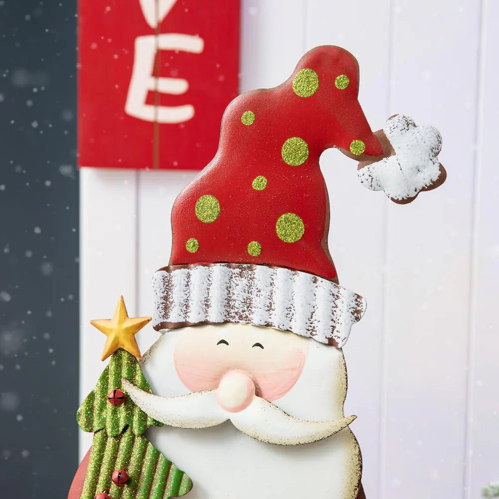 36 In. H Metal Snowman & Santa Christmas Yard Decor Stake or Standing Decor or Wall Decor(Set of 2)