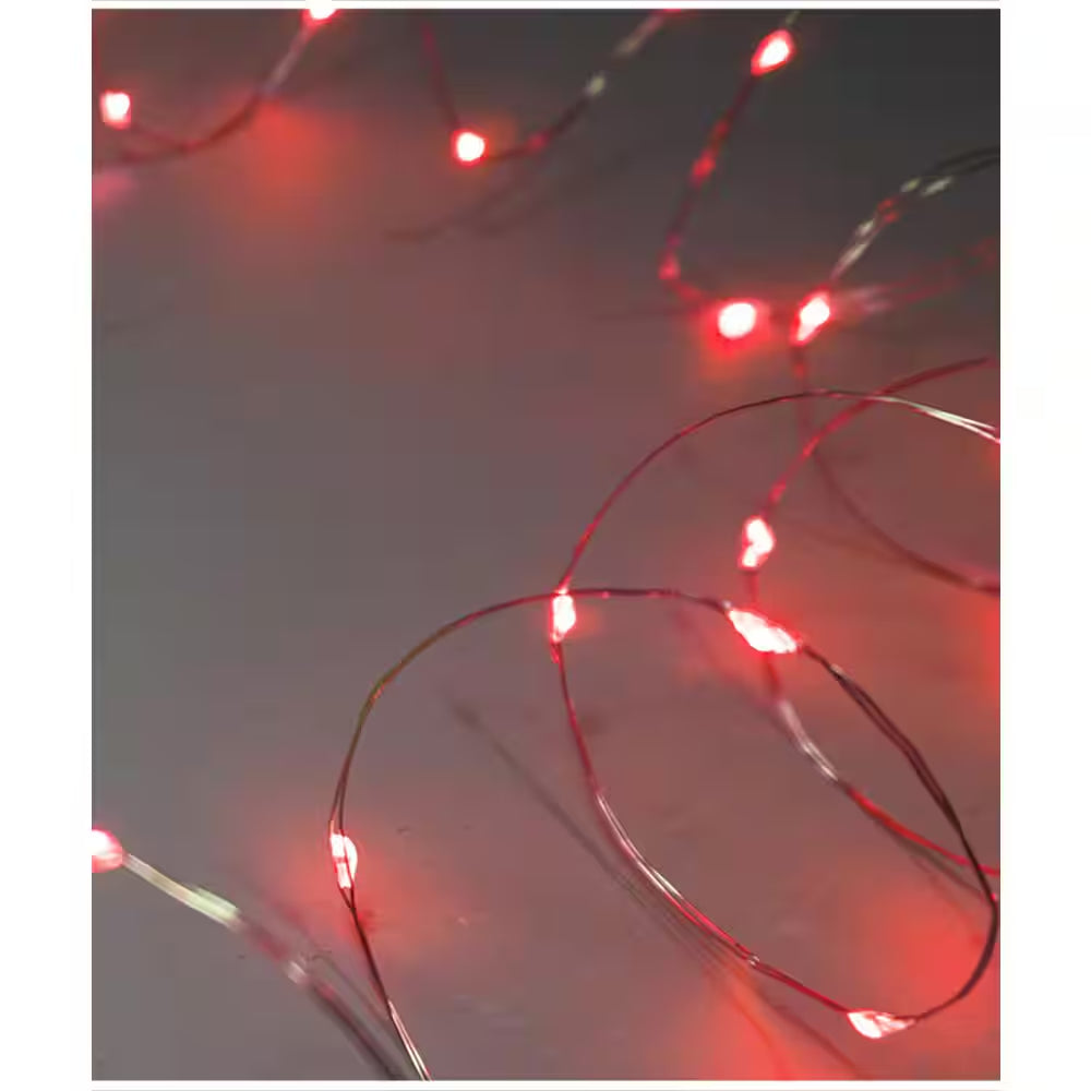 35-Light Battery Operated Invisalite Dot LED Red Light Set, Red Wire (Set of 3)