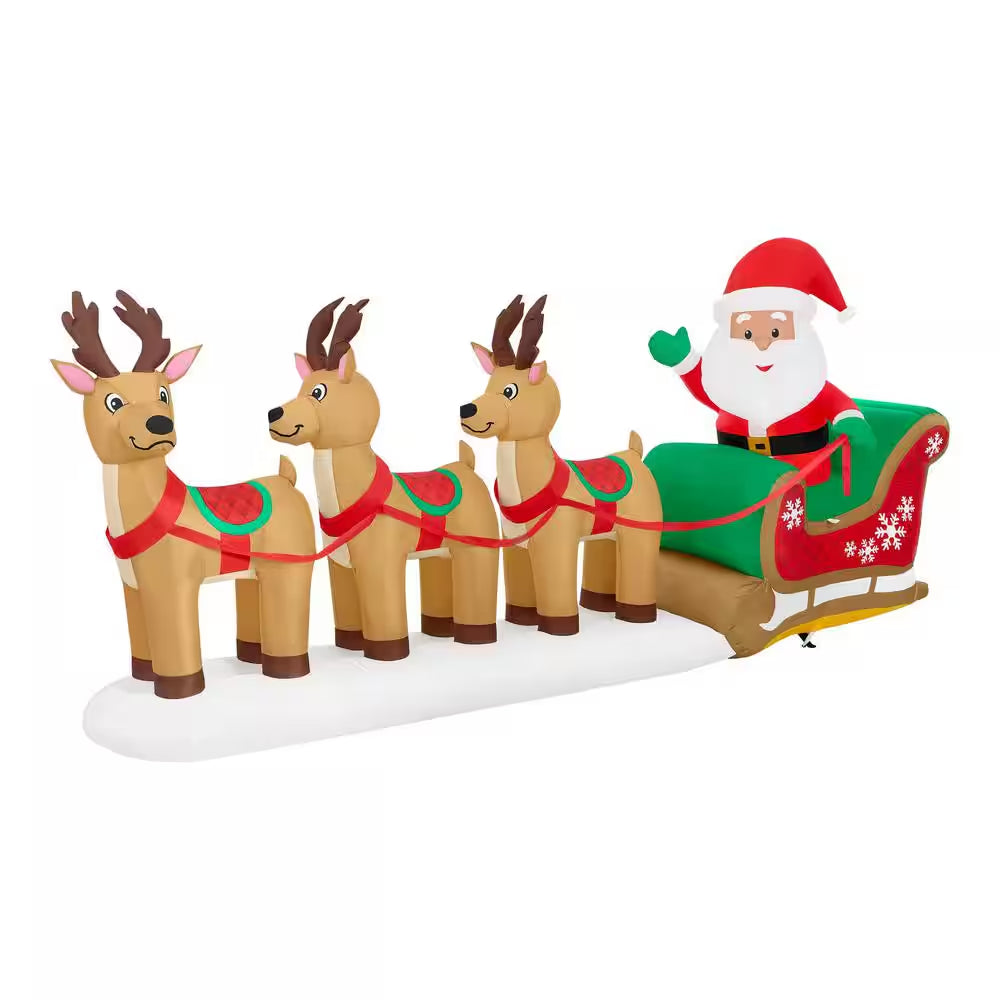 5.51 Ft. H X 12 Ft. W LED Santa Sleigh Scene