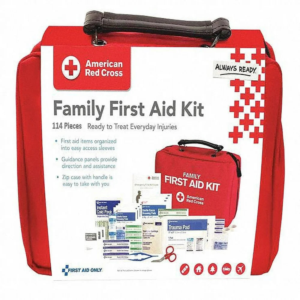 First Aid Kit,Bulk,Red,118 Pcs,10 People 9162-RC