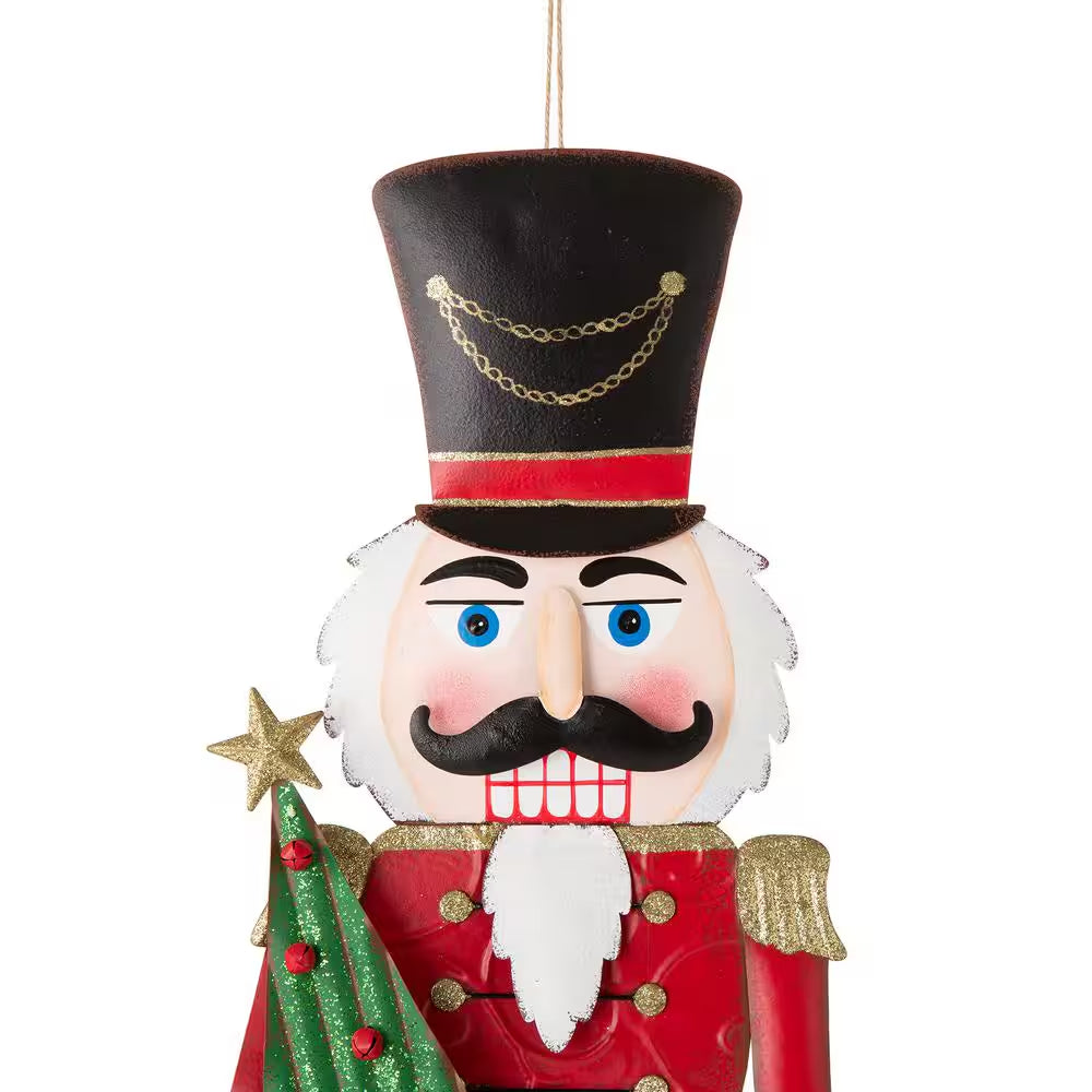 36 In. H Metal Nutcracker Yardstake or Standing Decor or Wall Decor (KD, 3 Function)