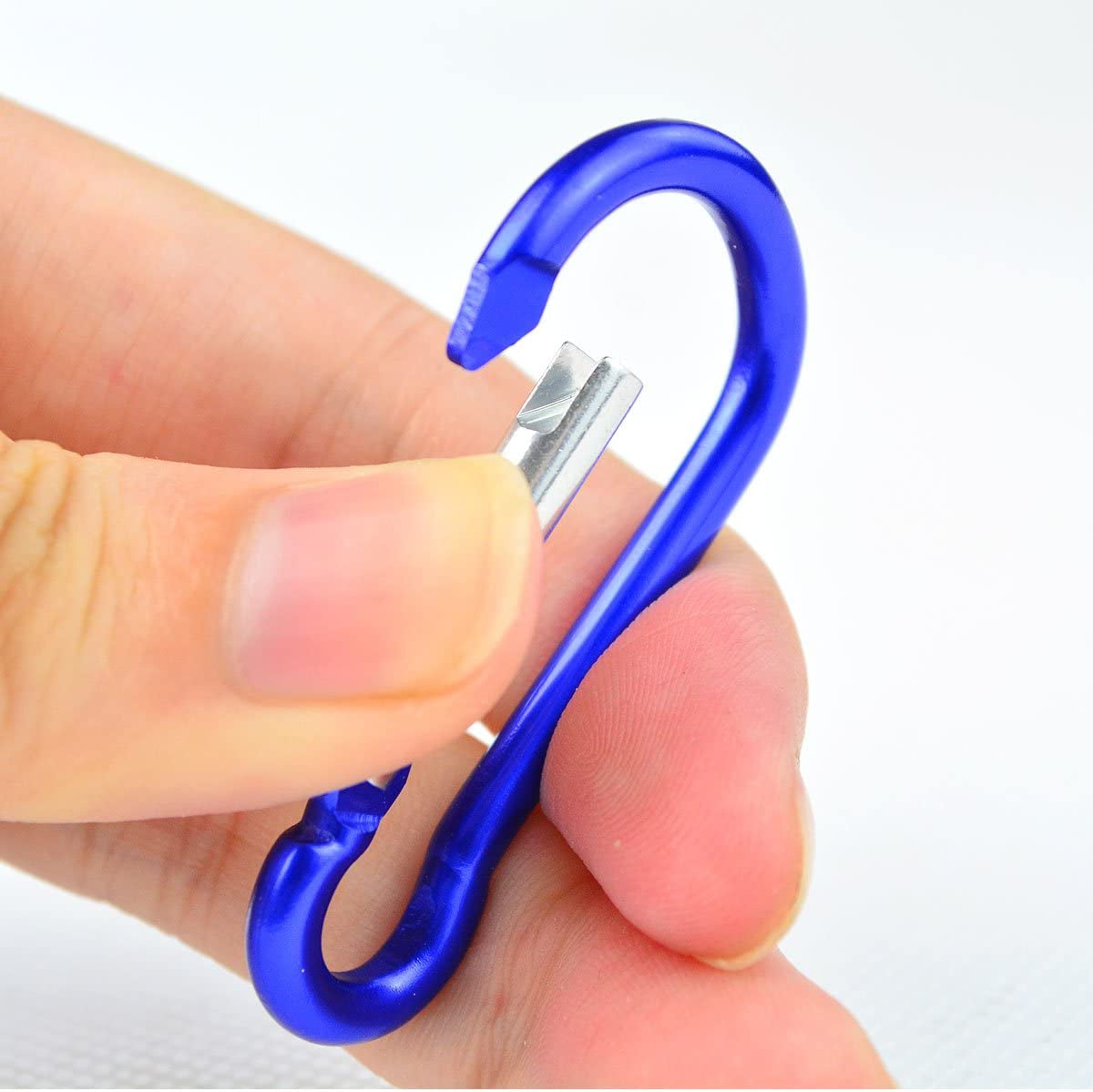 30Pcs 2 Inch Carabiner Clips with Keyrings Aluminum D-Ring Spring Lock Hooks